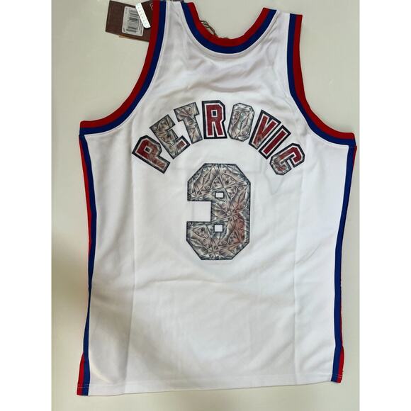 Mitchell & Ness New Jersey Nets Jersey Mens Drazen Petrovic NBA Swingman Size L - Picture 2 of 9
